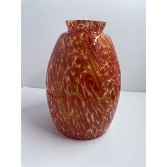 VAN GOGH LAVA BARREL Glass Drop Pendant Shade 2 1/4" Fitter Red  🔥Gold 🔥Orange - Picture 1 of 4